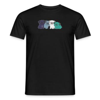oriented aroace flag pride LGBTQ cute pug dogs - Men's T-Shirt - black - Front - AI Model Male 178 light (178cm)