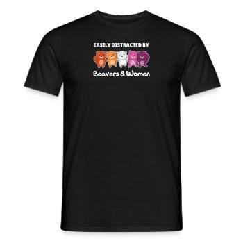 Lesbische Flag Pride LGBTQ süßer Biber - Männer T-Shirt - Schwarz - Vorne - AI Model Male 178 light (178cm)