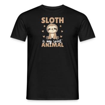 La paresse est mon animal spirituel - paresseux doux - T-shirt homme - noir - Devant - AI Model Male 178 light (178cm)