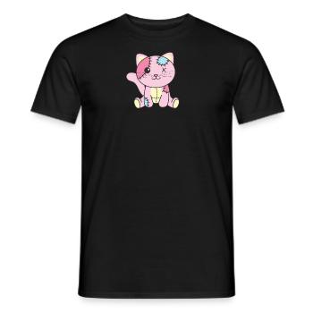 Kawaii Gothic Cat Pastel Gothic Goth - Men's T-Shirt - black - Front - AI Model Male 178 light (178cm)