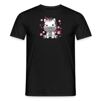 Zebra animaux mignons pour enfants kawaii - T-shirt homme - noir - Devant - AI Model Male 178 light (178cm)