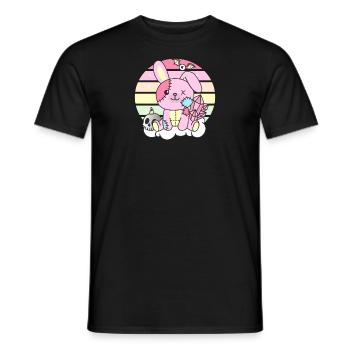 Kawaii Gothic Hase Pastellfarben Gothic Goth Hase - Männer T-Shirt - Schwarz - Vorne - AI Model Male 178 light (178cm)