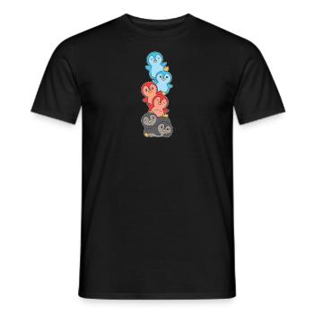 Polyamory Flag Gay Pride LGBTQ Pinguin Turm - Männer T-Shirt - Schwarz - Vorne - AI Model Male 178 light (178cm)