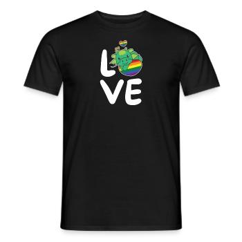 Regenbogen Flag Pride LGBTQ süßer Drache Love - Männer T-Shirt - Schwarz - Vorne - AI Model Male 178 light (178cm)