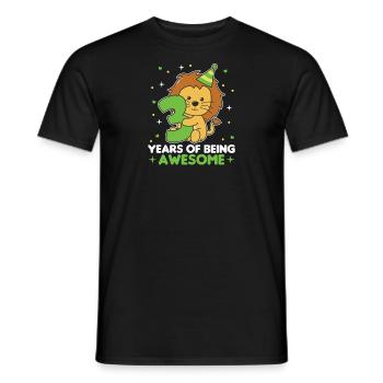 Löwe zum 3. Geburtstag Kinder drei Jahre alt - Männer T-Shirt - Schwarz - Vorne - AI Model Male 178 light (178cm)