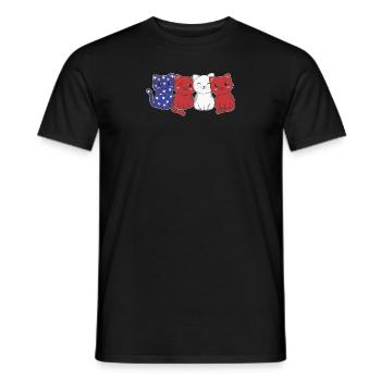 Katze für den vierten Juli USA Flagge Katzen - Männer T-Shirt - Schwarz - Vorne - AI Model Male 178 light (178cm)