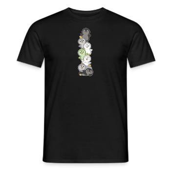 Agender Flag Pride LGBTQ Cute Penguin Stack - Men's T-Shirt - black - Front - AI Model Male 178 light (178cm)