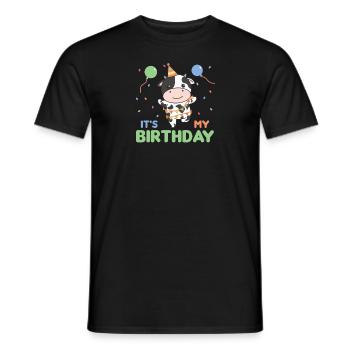 Vache pour anniversaire pour les enfants c’est mon anniversaire - T-shirt homme - noir - Devant - AI Model Male 178 light (178cm)