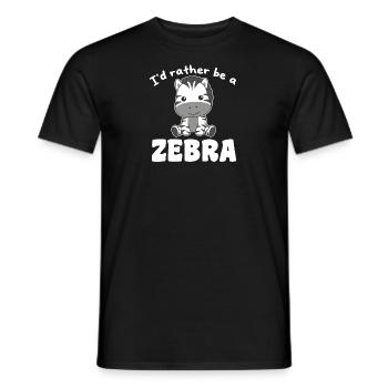 Ich wäre lieber ein Zebra - süßes Zebra - Männer T-Shirt - Schwarz - Vorne - AI Model Male 178 light (178cm)