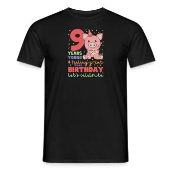 Cochon pour les enfants de 9 ans de neuf ans - T-shirt homme - noir - Devant - AI Model Male 178 light (178cm)