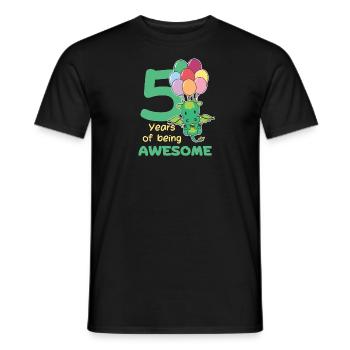 Drache zum 5. Geburtstag Kinder fünf Jahre alt - Männer T-Shirt - Schwarz - Vorne - AI Model Male 178 light (178cm)