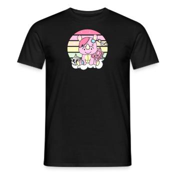 Kawaii Gothic Rhinoceros Pastel Gothic Goth - Men's T-Shirt - black - Front - AI Model Male 178 light (178cm)
