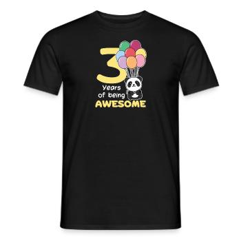 Panda pour les enfants de trois ans - T-shirt homme - noir - Devant - AI Model Male 178 light (178cm)