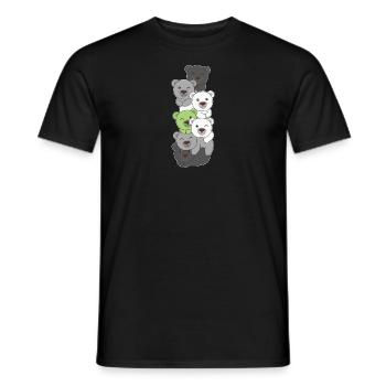 Agender Flag Pride LGBTQ Cute Bear Stack - T-shirt homme - noir - Devant - AI Model Male 178 light (178cm)