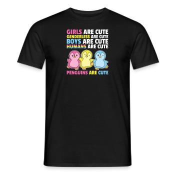 Pansexuell Flag Pride LGBTQ süße Pinguin - Männer T-Shirt - Schwarz - Vorne - AI Model Male 178 light (178cm)