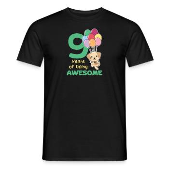 Labrador for the 9th birthday children nine years old - Men's T-Shirt - black - Front - AI Model Male 178 light (178cm)