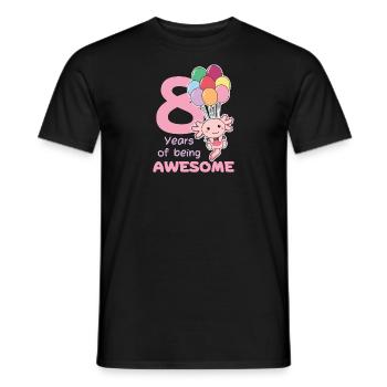 Axolotl pour les enfants de 8 ans de huit ans - T-shirt homme - noir - Devant - AI Model Male 178 light (178cm)