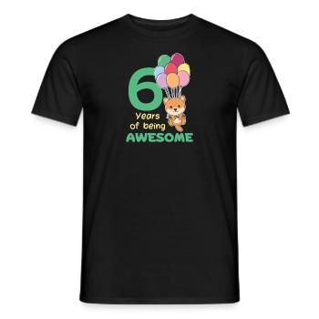 Shiba Inu for 6th birthday children six years old - Men's T-Shirt - black - Front - AI Model Male 178 light (178cm)