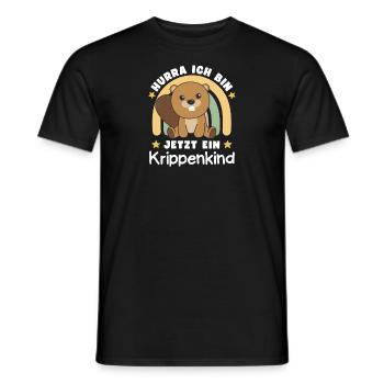 Hurra Ich Bin Jetzt Ein Krippenkind Biber - Männer T-Shirt - Schwarz - Vorne - AI Model Male 178 light (178cm)