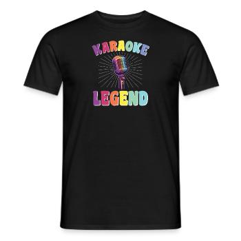 Un chanteur de karaoké dit une légende du karaoké rétro - T-shirt homme - noir - Devant - AI Model Male 178 light (178cm)