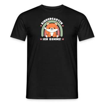 Kindergarten Ich Komme! Fuchs - Männer T-Shirt - Schwarz - Vorne - AI Model Male 178 light (178cm)