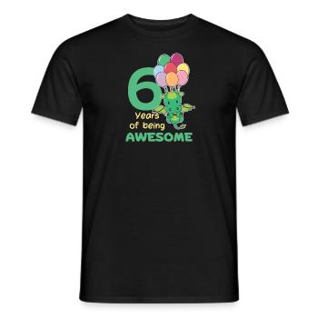 Drache zum 6. Geburtstag Kinder sechs Jahre alt - Männer T-Shirt - Schwarz - Vorne - AI Model Male 178 light (178cm)