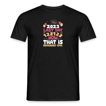 the last day of 2023 is 123123 - Männer T-Shirt - Schwarz - Vorne - AI Model Male 178 light (178cm)