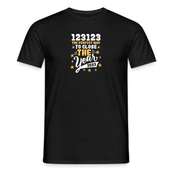 the last day of 2023 is 123123 - Männer T-Shirt - Schwarz - Vorne - AI Model Male 178 light (178cm)