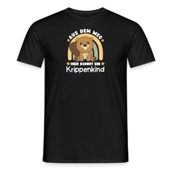Aus Dem Weg Hier Kommt Ein Krippenkind Biber - Männer T-Shirt - Schwarz - Vorne - AI Model Male 178 light (178cm)