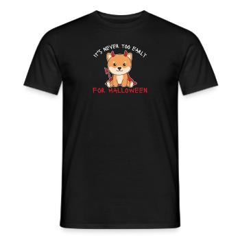 Shiba Inu il n’est jamais trop tôt pour les diables d’Halloween - T-shirt homme - noir - Devant - AI Model Male 178 light (178cm)