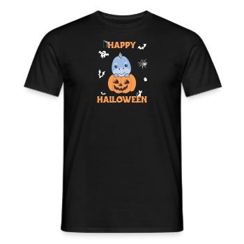 Dino in pumpkin cute dinos Happy Halloween - Men's T-Shirt - black - Front - AI Model Male 178 light (178cm)
