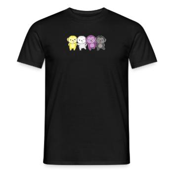 Nonbinary Monkey Flag Pride LGBTQ Cute Monkey - Men's T-Shirt - black - Front - AI Model Male 178 light (178cm)
