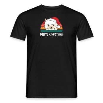 merry Christmas Retro Alpaka Weihnacht - Männer T-Shirt - Schwarz - Vorne - AI Model Male 178 light (178cm)