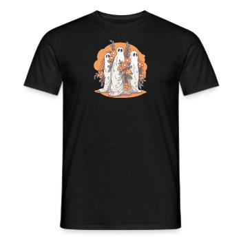Halloween groovy ghost hippie groups vintage - T-shirt homme - noir - Devant - AI Model Male 178 light (178cm)