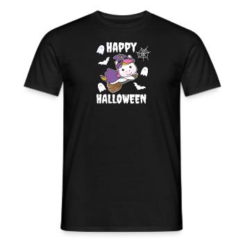 Licorne Joyeux Halloween Sorcière Enfants Sorcière Costume de Sorcière - T-shirt homme - noir - Devant - AI Model Male 178 light (178cm)
