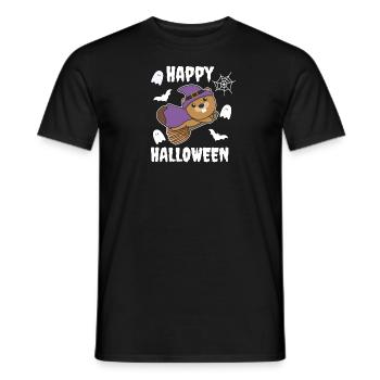 Castor Joyeux Halloween Sorcière Enfants Sorcière Costume de Sorcière - T-shirt homme - noir - Devant - AI Model Male 178 light (178cm)
