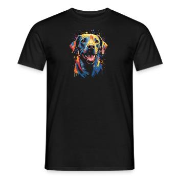 Wasserfarben Farbenfroher Labrador Labbi - Männer T-Shirt - Schwarz - Vorne - AI Model Male 178 light (178cm)