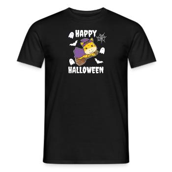 Girafe Joyeux Halloween Sorcière Enfants Sorcière Costume de Sorcière - T-shirt homme - noir - Devant - AI Model Male 178 light (178cm)