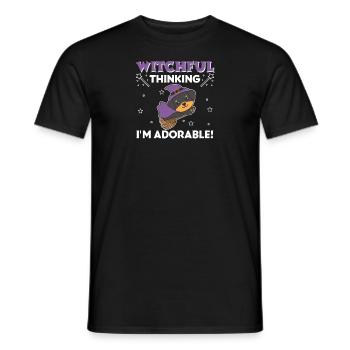 Rottweiler Halloween Witch Witches I'm Adorable - Men's T-Shirt - black - Front - AI Model Male 178 light (178cm)
