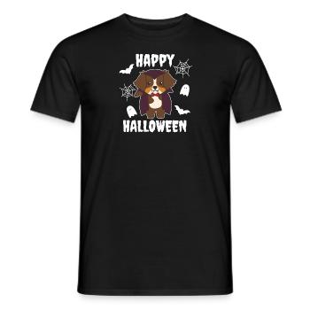 Australian Shepherd Happy Halloween Cute Vampire - Men's T-Shirt - black - Front - AI Model Male 178 light (178cm)