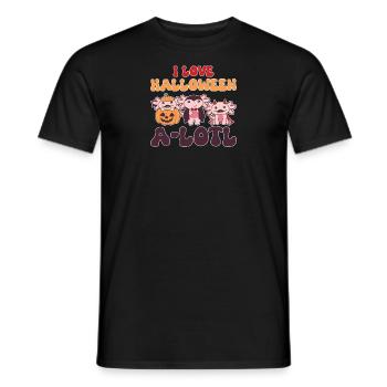 Axolotl Halloween Wortspiel Kürbis Fledermaus - Männer T-Shirt - Schwarz - Vorne - AI Model Male 178 light (178cm)
