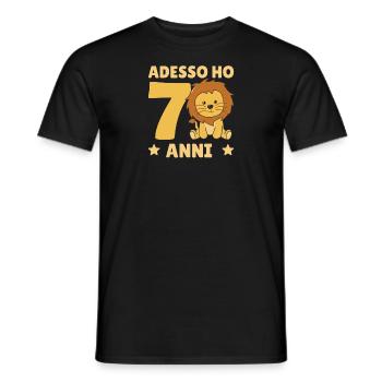 Children 7th Birthday Leo Seven Years Old Leo - Men's T-Shirt - black - Front - AI Model Male 178 light (178cm)
