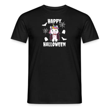 Unicorn Happy Halloween Cute Vampire Costume - Men's T-Shirt - black - Front - AI Model Male 178 light (178cm)