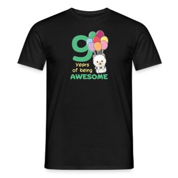 Alpaga pour les enfants de neuf ans de 9 ans - T-shirt homme - noir - Devant - AI Model Male 178 light (178cm)