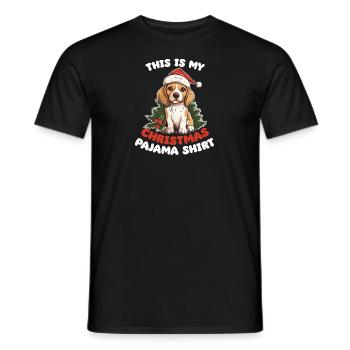 Beagle Noël Pyjamas Chiens - T-shirt homme - noir - Devant - AI Model Male 178 light (178cm)