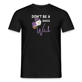 Alpaka Halloween Hexe Hexen don't be a basic witch - Männer T-Shirt - Schwarz - Vorne - AI Model Male 178 light (178cm)