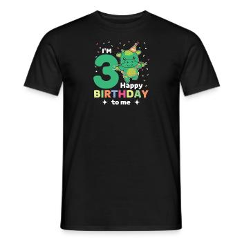 Drache zum 3. Geburtstag Kinder drei Jahre alt - Männer T-Shirt - Schwarz - Vorne - AI Model Male 178 light (178cm)