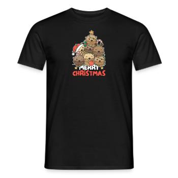 Otter Christmas Tree Merry Christmas - Men's T-Shirt - black - Front - AI Model Male 178 light (178cm)