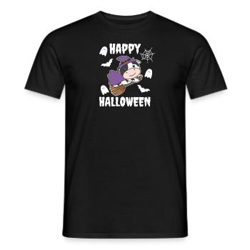 Vache Joyeux Halloween Sorcière Enfants Sorcières Costume - T-shirt homme - noir - Devant - AI Model Male 178 light (178cm)