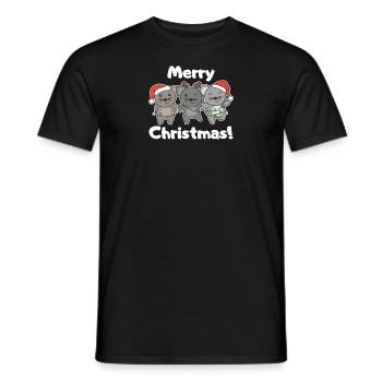 Souris, Noël, Hiver, Animaux, Souris - T-shirt homme - noir - Devant - AI Model Male 178 light (178cm)